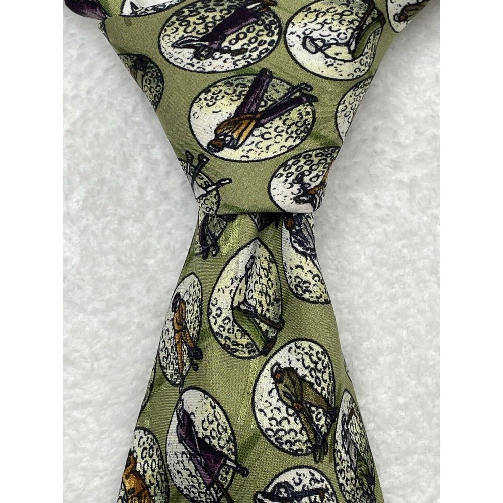 Nicole‎ Miller  100% Silk Novelty All Over Print Golfers 1996-VTG 59"L 4"W.